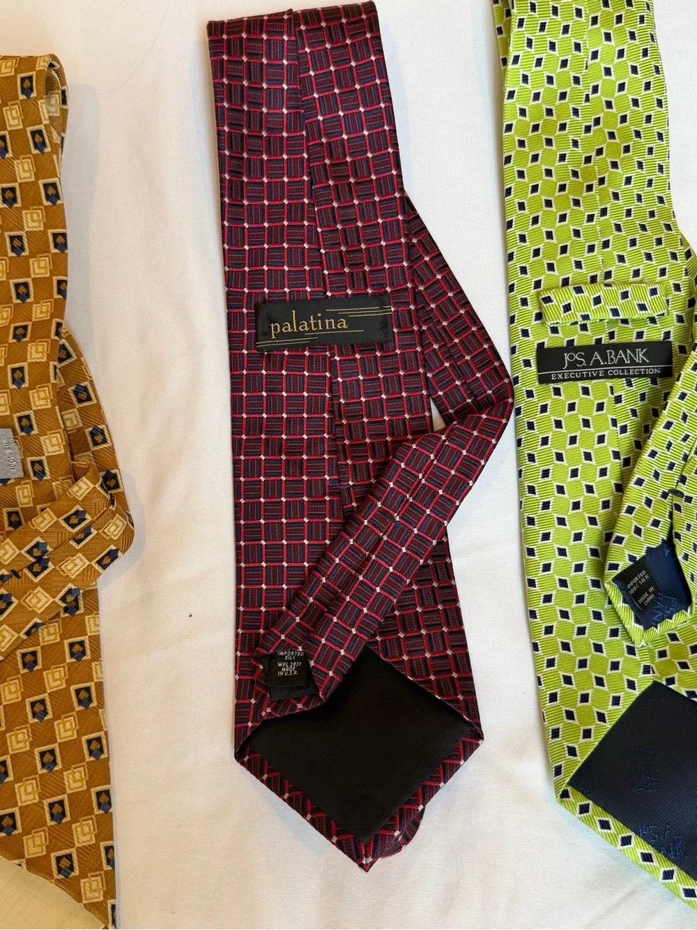 Lot 5 100% Silk Ties Tommy Hilfiger Jos A Bank Palatina Fanti USA